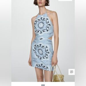NWT Mango printed dress with openings